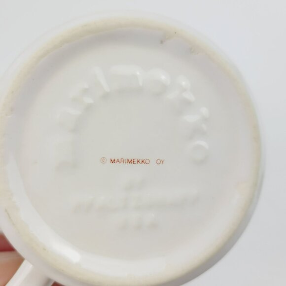 Pfaltzgraff Marimekko Christmas Tree Coffee Mug Red Trim Finland Style Design - Picture 6 of 10